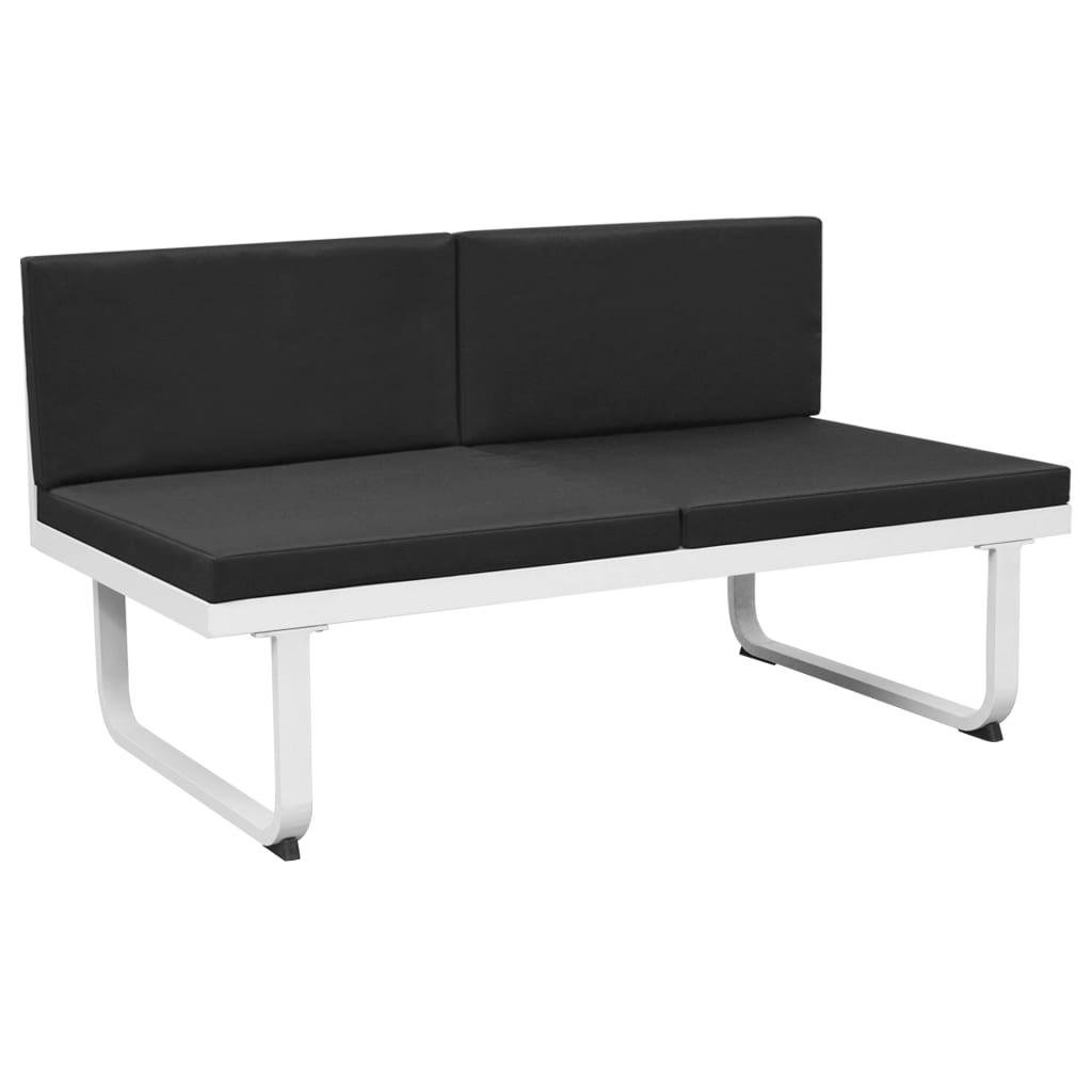 5-tlg. Garten-Lounge-Set Textilene Aluminium Schwarz