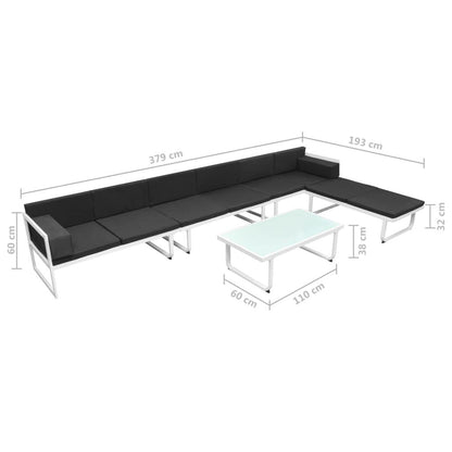 5-tlg. Garten-Lounge-Set Textilene Aluminium Schwarz - Pazzar.ch
