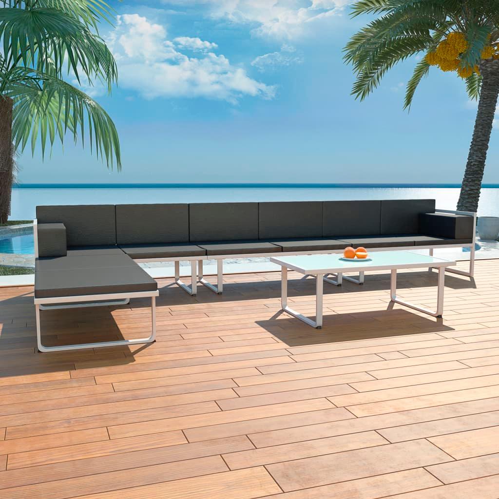 5-tlg. Garten-Lounge-Set Textilene Aluminium Schwarz - Pazzar.ch