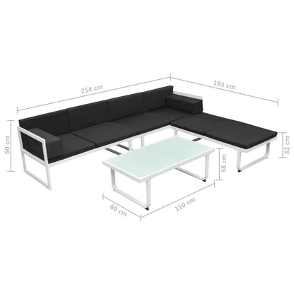 4-tlg. Garten-Lounge-Set mit Auflagen Aluminium Schwarz - Pazzar.ch