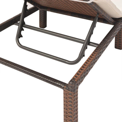 Sonnenliege mit Auflage Poly Rattan Braun - Pazzar.ch