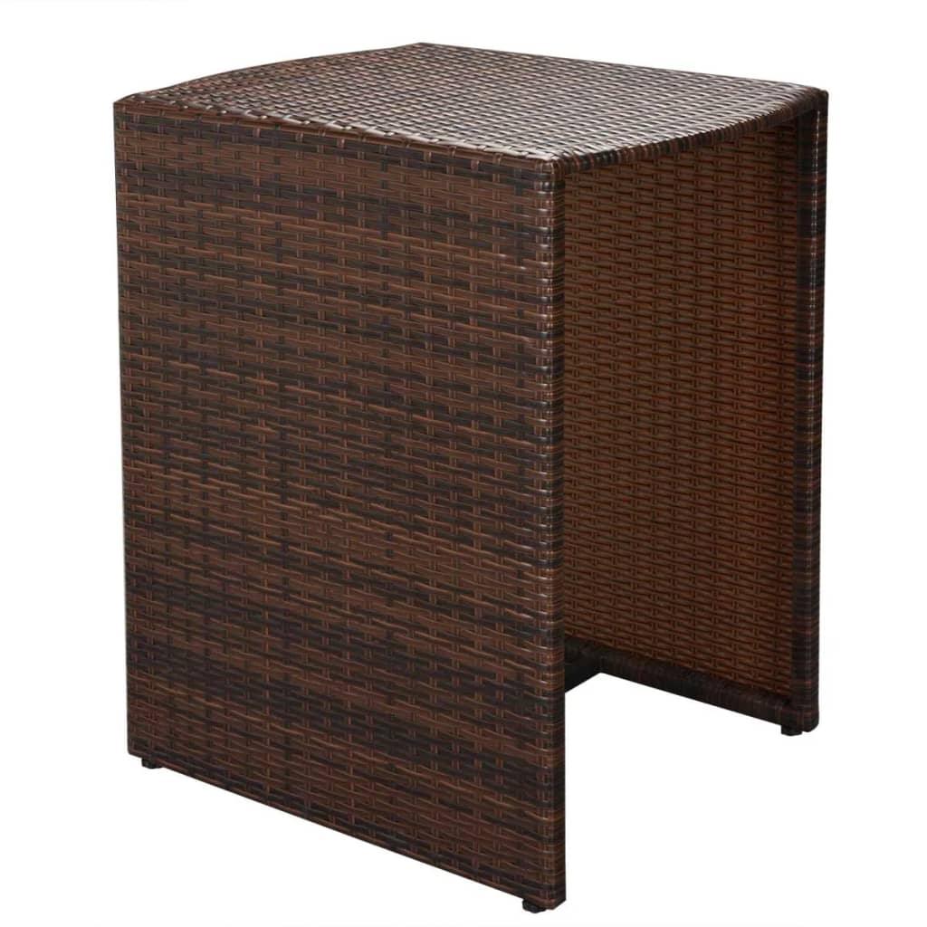 3-tlg. Bistro-Set mit Auflagen Poly Rattan Braun - Pazzar.ch