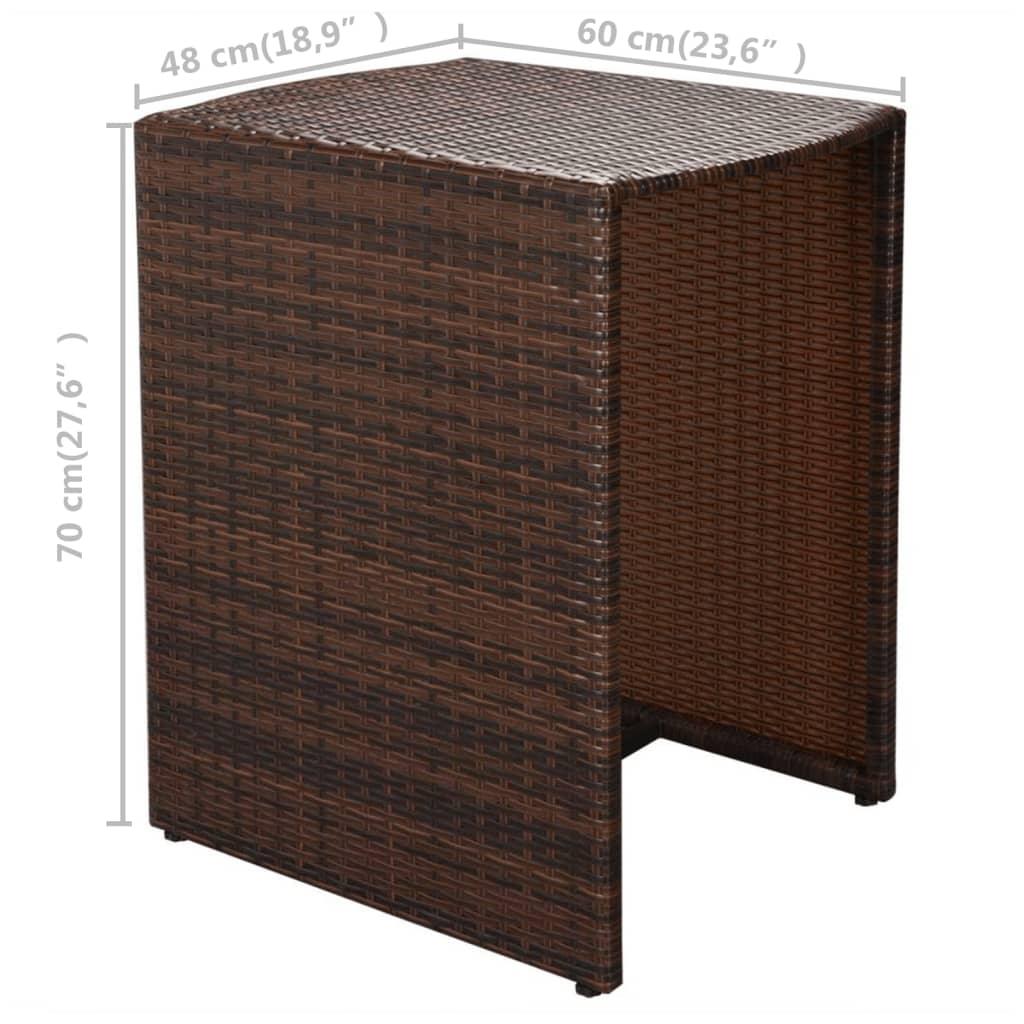 3-tlg. Bistro-Set mit Auflagen Poly Rattan Braun - Pazzar.ch
