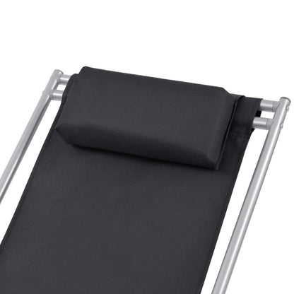 Liegestühle 2 Stk. Stahl Schwarz - Pazzar.ch