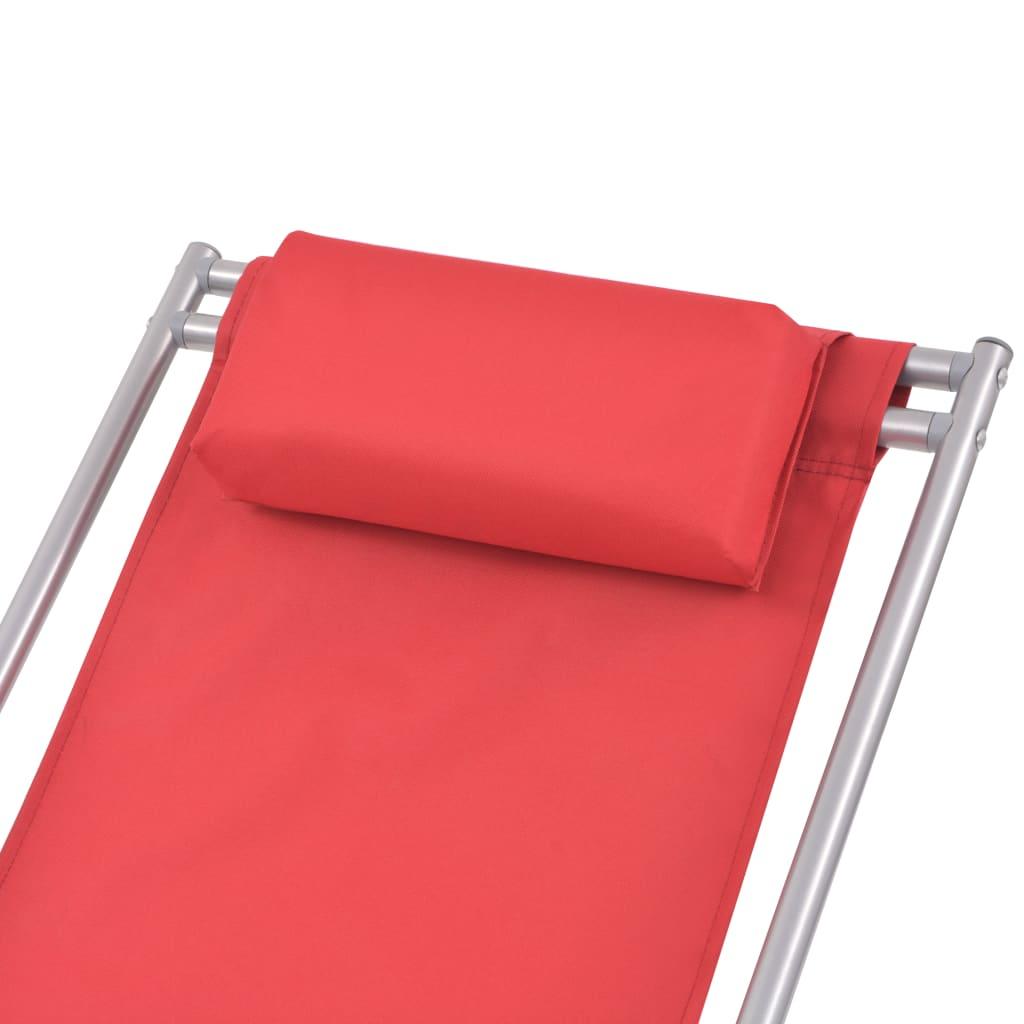 Liegestühle 2 Stk. Stahl Rot - Pazzar.ch