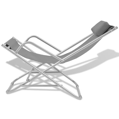 Liegestühle 2 Stk. Stahl Grau - Pazzar.ch