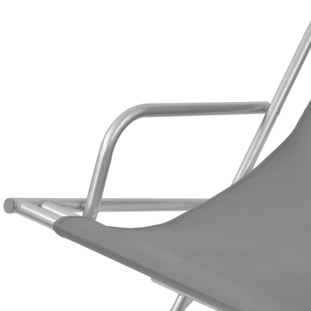 Liegestühle 2 Stk. Stahl Grau - Pazzar.ch