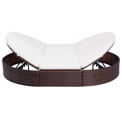 Outdoor-Loungebett mit Kissen Poly Rattan Braun - Pazzar.ch