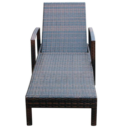 Sonnenliege mit Auflage Poly Rattan Braun - Pazzar.ch