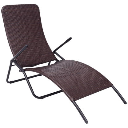 Sonnenliege Klappbar Poly Rattan Braun - Pazzar.ch