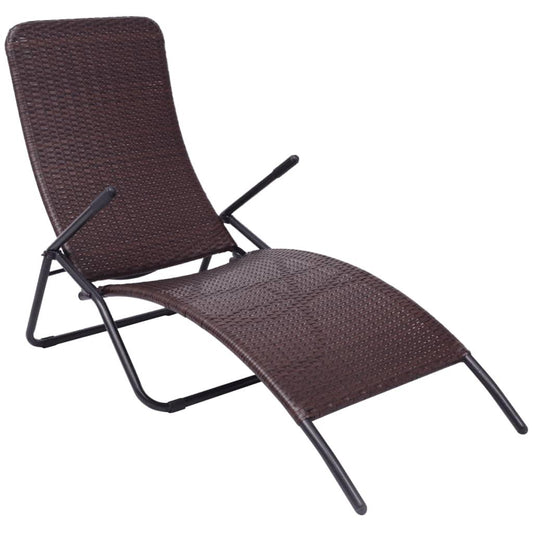 Sonnenliege Klappbar Poly Rattan Braun - Pazzar.ch