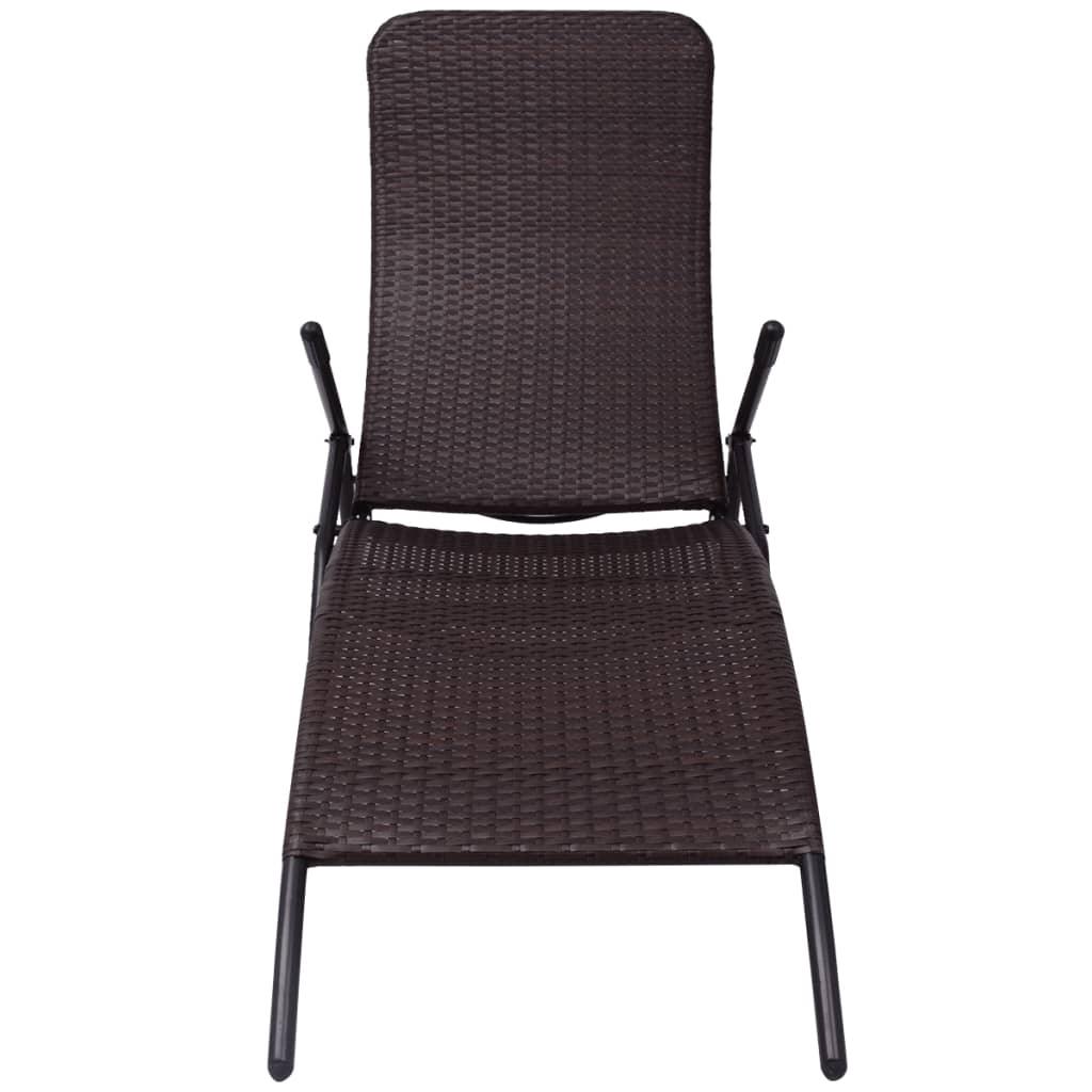 Sonnenliege Klappbar Poly Rattan Braun - Pazzar.ch