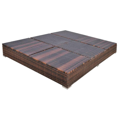 Outdoor-Loungebett mit Sonnenschirm Poly Rattan Braun - Pazzar.ch