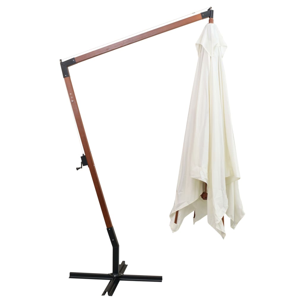 Ampelschirm 300x300 cm Holzmast Weiß - Pazzar.ch