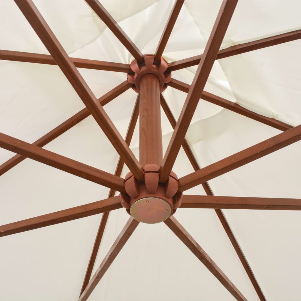 Ampelschirm 300x300 cm Holzmast Weiß - Pazzar.ch