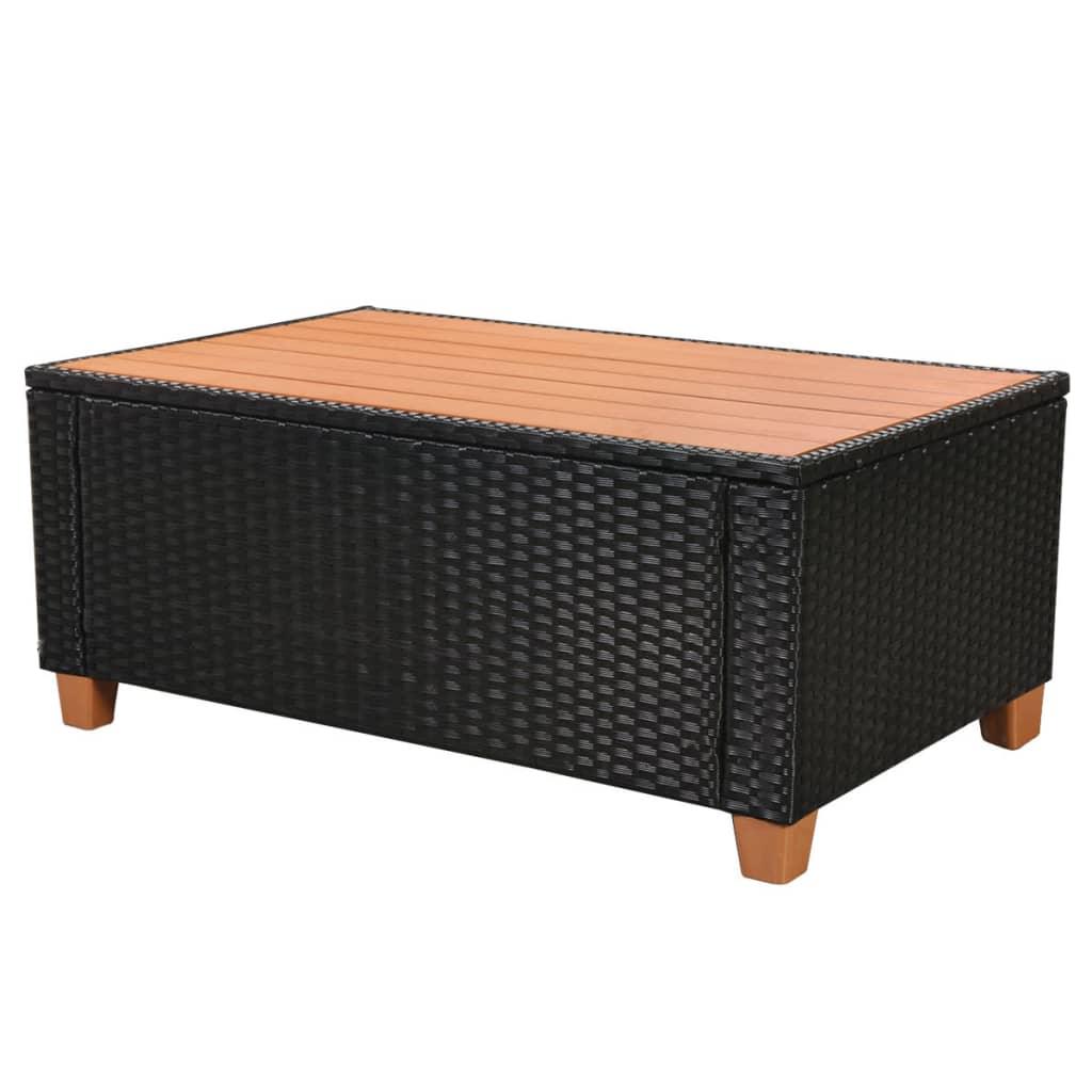 5-tlg. Garten-Lounge-Set mit Auflagen Poly Rattan Schwarz - Pazzar.ch