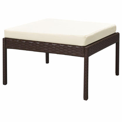 6-tlg. Garten-Lounge-Set mit Auflagen Poly Rattan Braun - Pazzar.ch