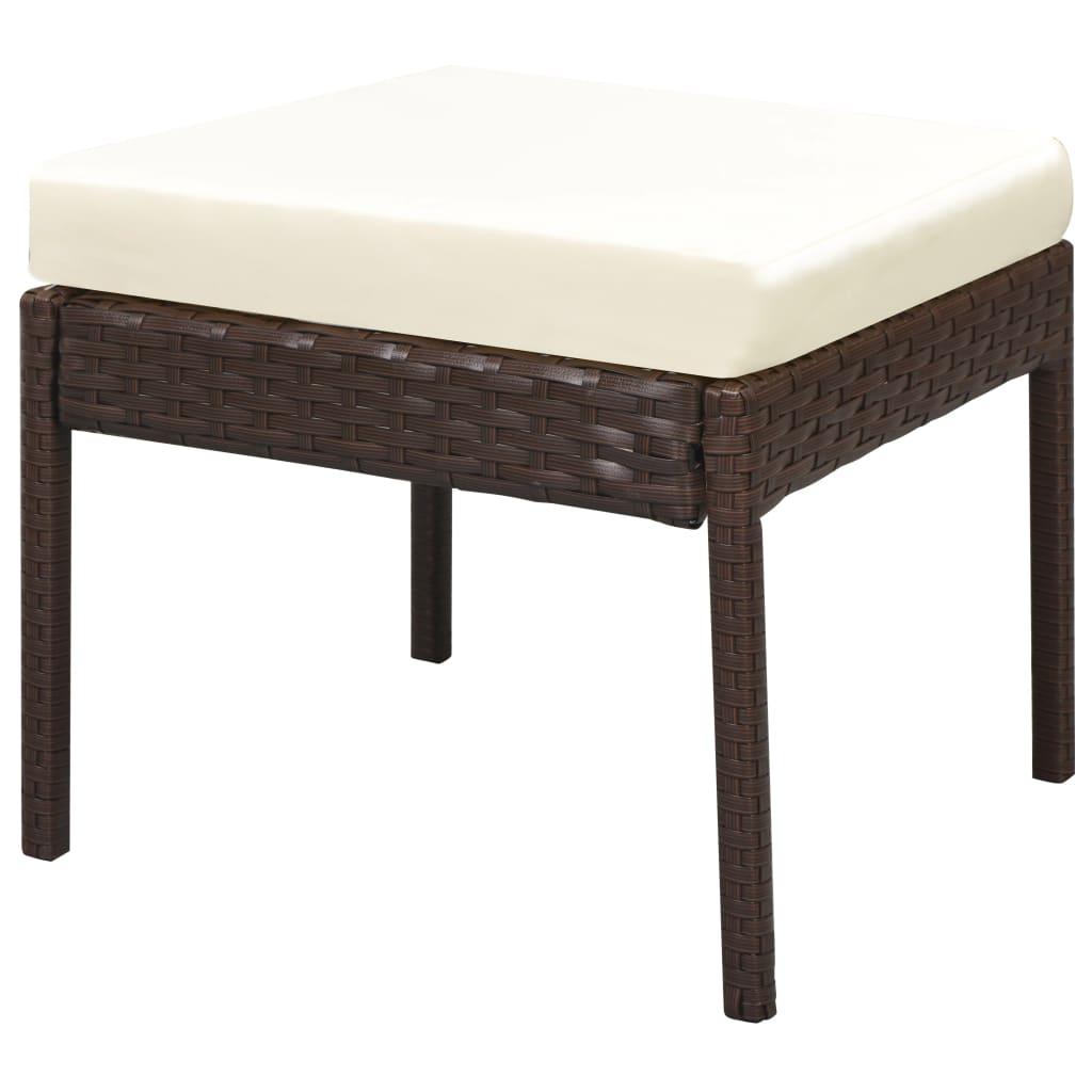 6-tlg. Garten-Lounge-Set mit Auflagen Poly Rattan Braun - Pazzar.ch