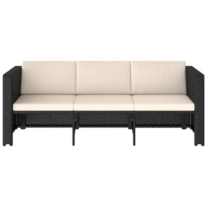 4-tlg. Garten-Lounge-Set mit Auflagen Poly Rattan Schwarz - Pazzar.ch