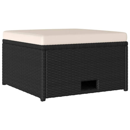 4-tlg. Garten-Lounge-Set mit Auflagen Poly Rattan Schwarz - Pazzar.ch