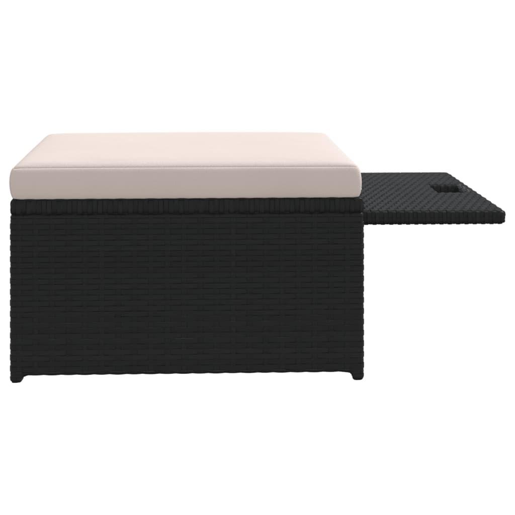 4-tlg. Garten-Lounge-Set mit Auflagen Poly Rattan Schwarz - Pazzar.ch