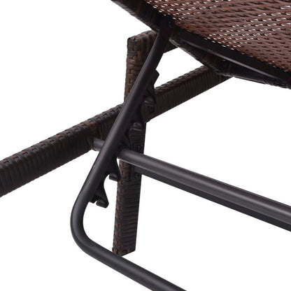 Sonnenliege mit Auflage Poly Rattan Braun - Pazzar.ch