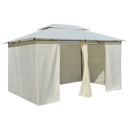 Gartenpavillon mit Gardinen 4x3 m Weiß - Pazzar.ch