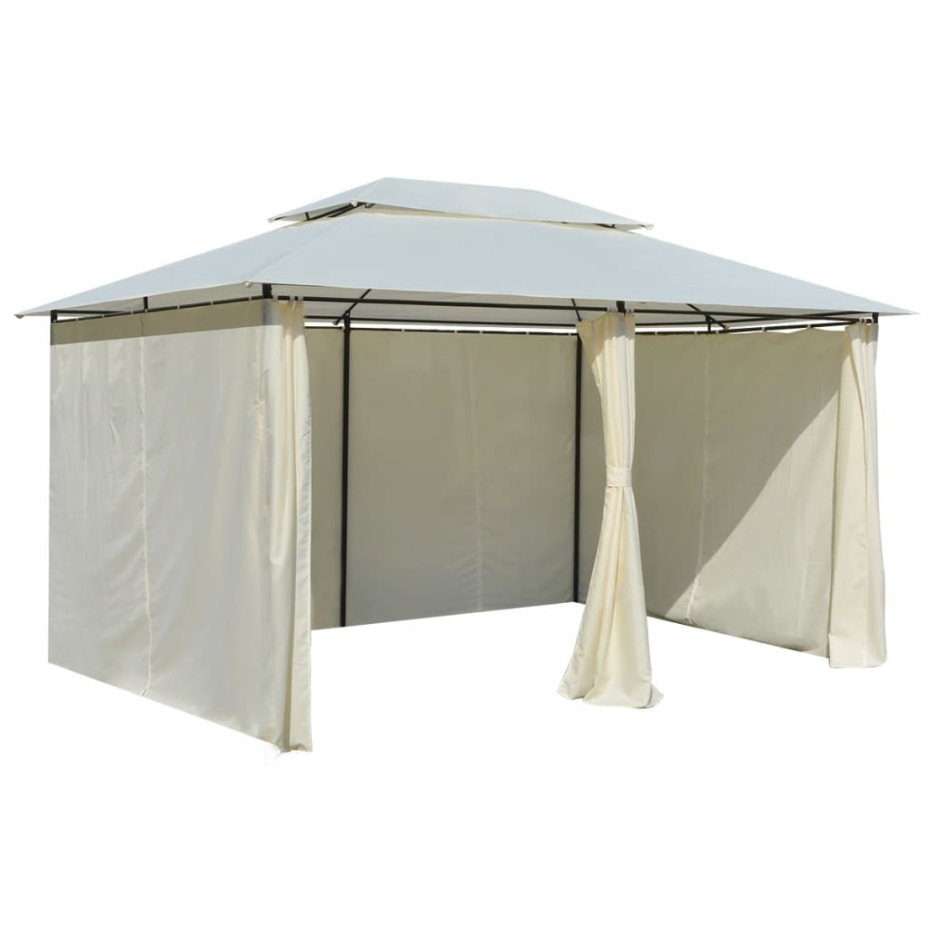 Gartenpavillon mit Gardinen 4x3 m Weiß - Pazzar.ch
