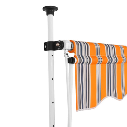 Einziehbare Markise Handbetrieben 350 cm Gelb/Blau Gestreift - Pazzar.ch