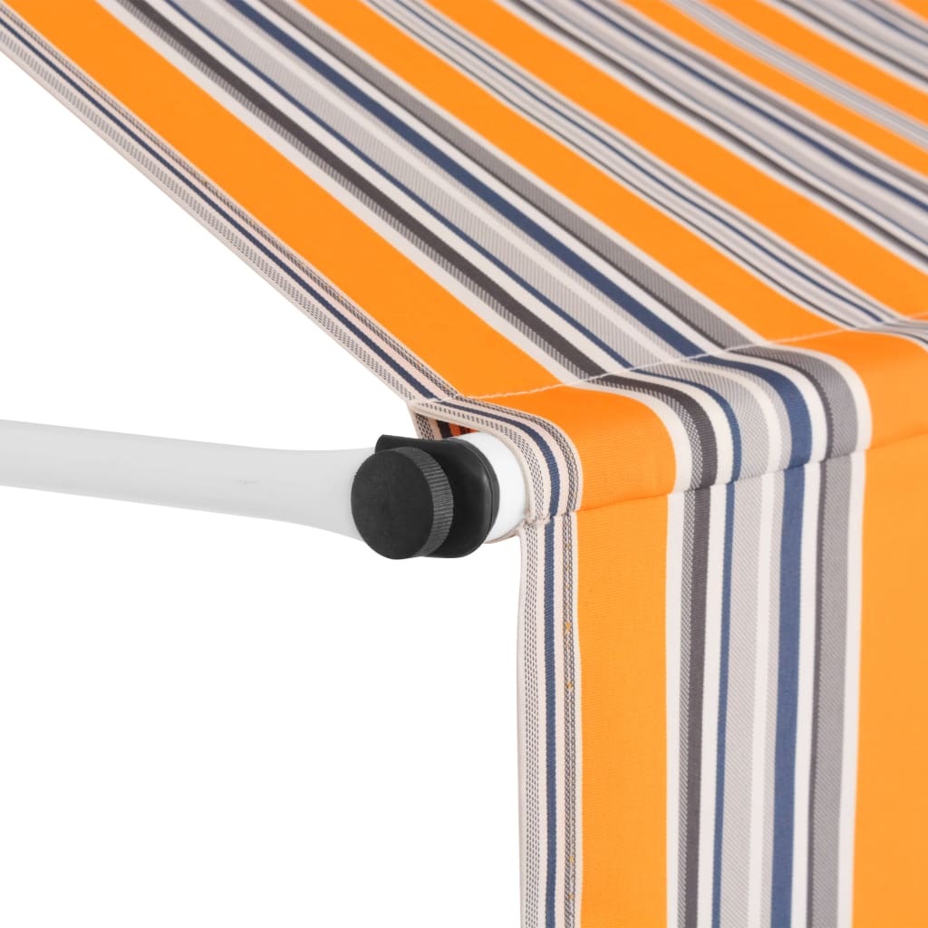 Einziehbare Markise Handbetrieben 350 cm Gelb/Blau Gestreift - Pazzar.ch