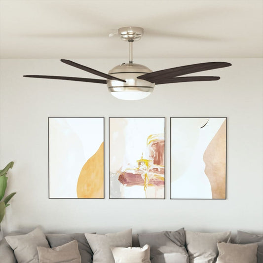 Dekorativer Deckenventilator mit Licht 128 cm Braun - Pazzar.ch