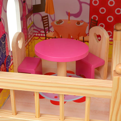 3-Stöckiges Puppenhaus Holz 60 x 30 x 90 cm - Pazzar.ch