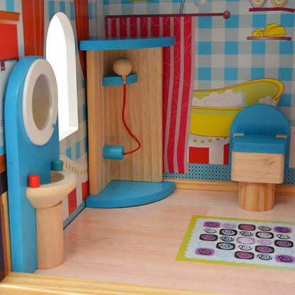 3-Stöckiges Puppenhaus Holz 60 x 30 x 90 cm - Pazzar.ch