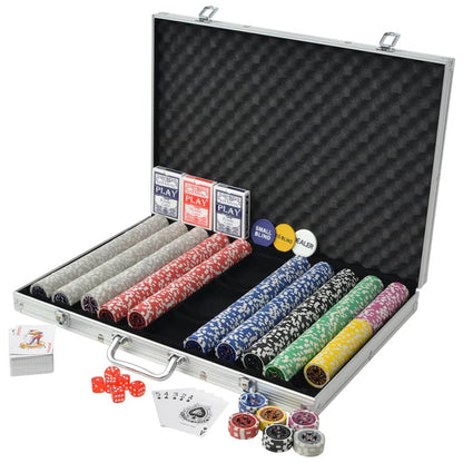 Poker Set mit 1.000 Laserchips Aluminium - Pazzar.ch