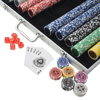 Poker Set mit 1.000 Laserchips Aluminium - Pazzar.ch