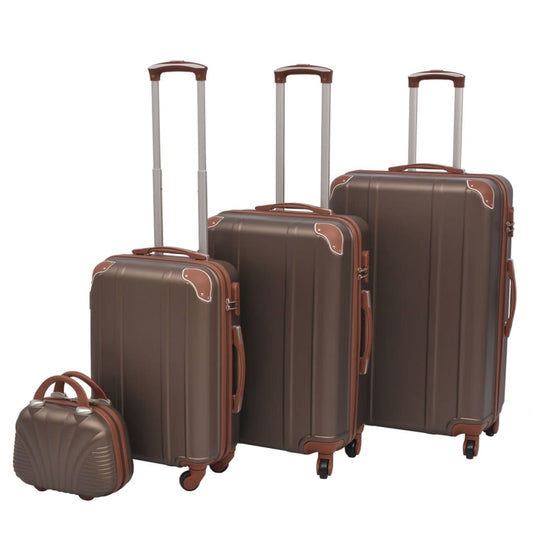 Vierteiliges Hartschalen-Trolley-Set Kaffeebraun - Pazzar.ch