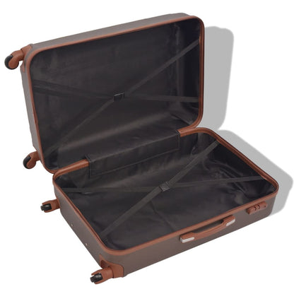 Vierteiliges Hartschalen-Trolley-Set Kaffeebraun - Pazzar.ch