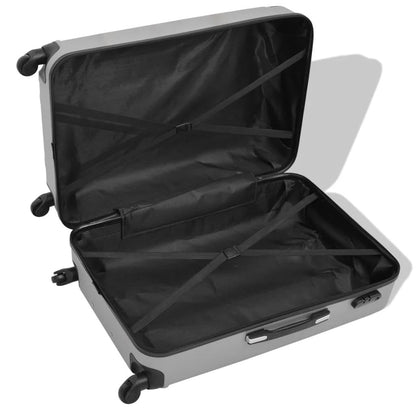 vidaXL Vierteiliges Hartschalen-Trolley-Set Silber - Pazzar.ch