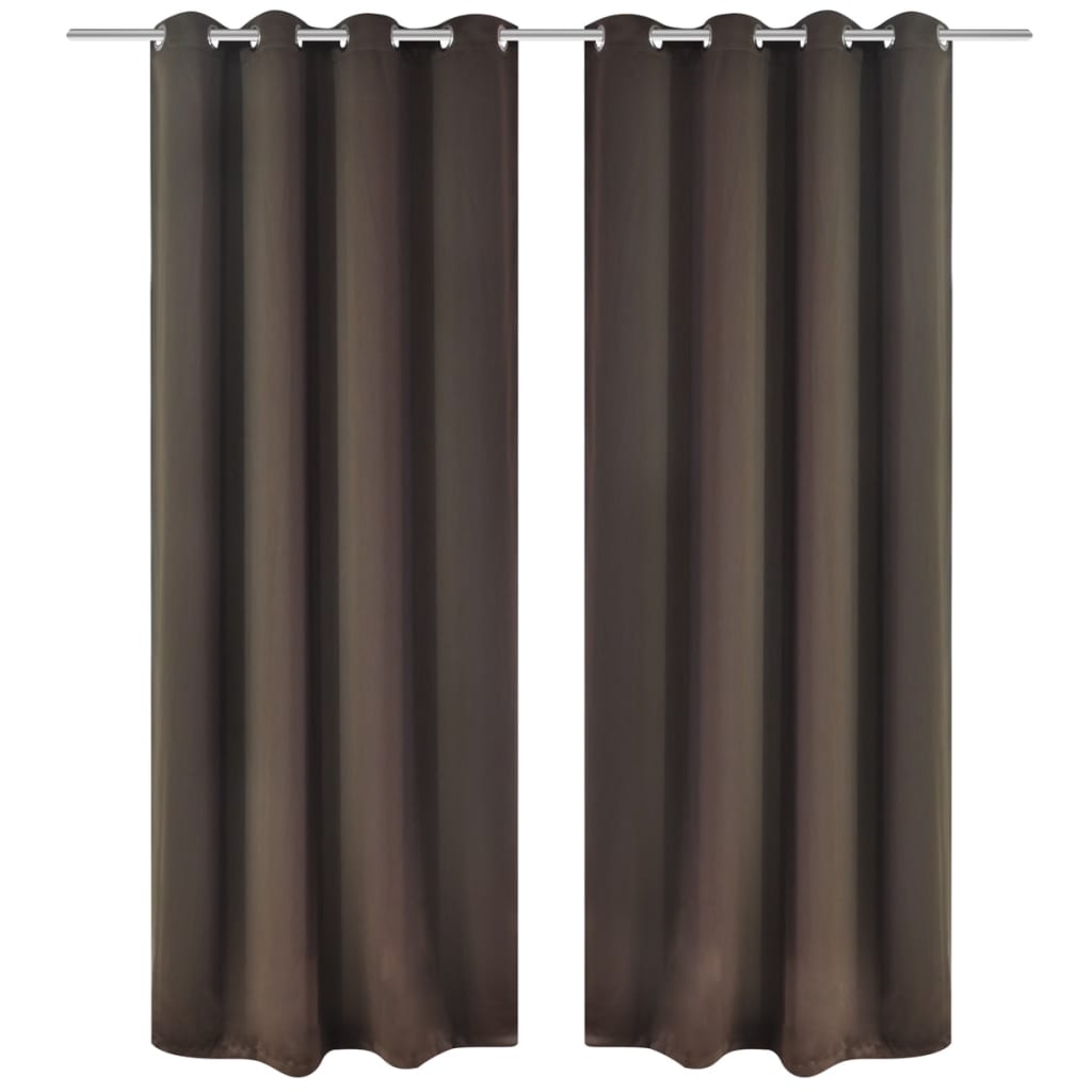 Verdunkelungsvorhänge 2 Stk. mit Metallösen 135 x 175 cm Braun - Pazzar.ch