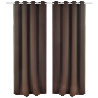 Verdunkelungsvorhänge 2 Stk. mit Metallösen 135 x 175 cm Braun - Pazzar.ch