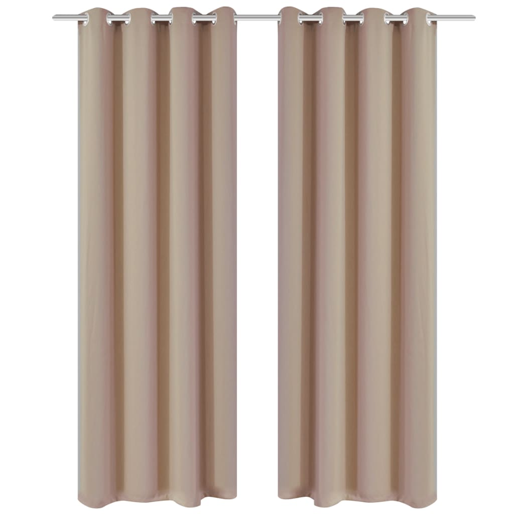 Verdunkelungsvorhänge 2 Stk. mit Metallösen 135 x 175 cm Creme - Pazzar.ch