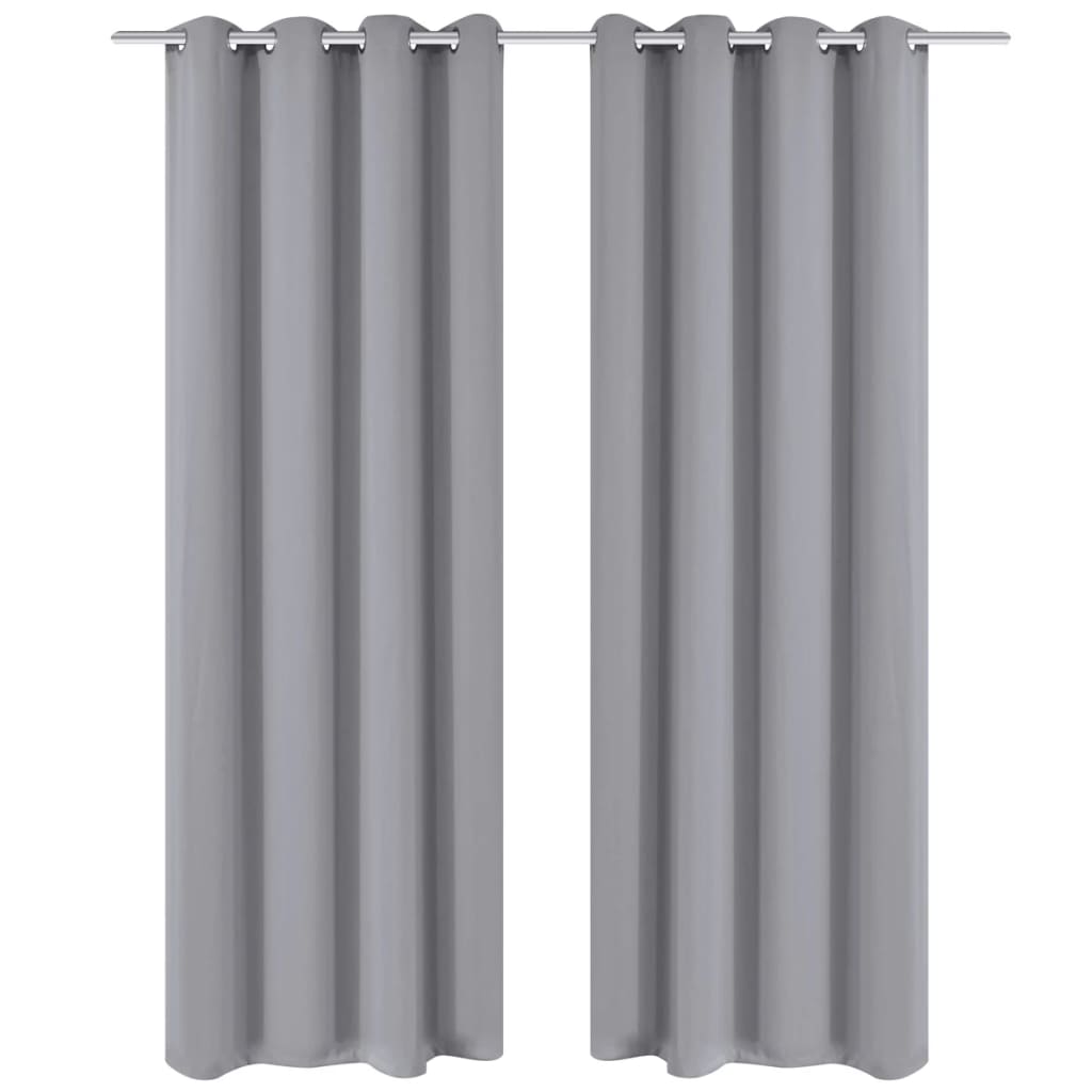 Verdunkelungsvorhänge 2 Stk. mit Metallösen 135 x 175 cm Grau - Pazzar.ch