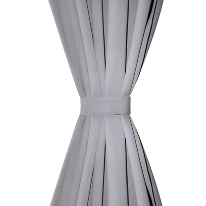 Verdunkelungsvorhänge 2 Stk. mit Metallösen 135 x 175 cm Grau - Pazzar.ch
