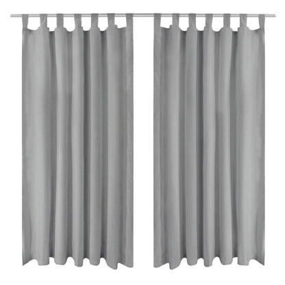 Vorhänge aus Mikro-Satin 2 Stk. mit Schlaufen 140×175 cm Grau - Pazzar.ch