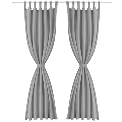 Vorhänge aus Mikro-Satin 2 Stk. mit Schlaufen 140×175 cm Grau - Pazzar.ch