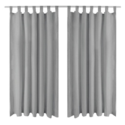 Vorhänge aus Mikro-Satin 2 Stk. mit Schlaufen 140×245 cm Grau - Pazzar.ch