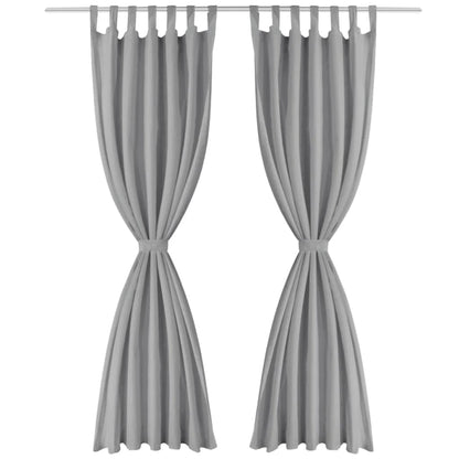 Vorhänge aus Mikro-Satin 2 Stk. mit Schlaufen 140×245 cm Grau - Pazzar.ch