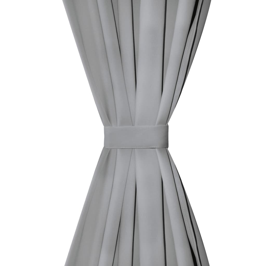 Vorhänge aus Mikro-Satin 2 Stk. mit Schlaufen 140×245 cm Grau - Pazzar.ch