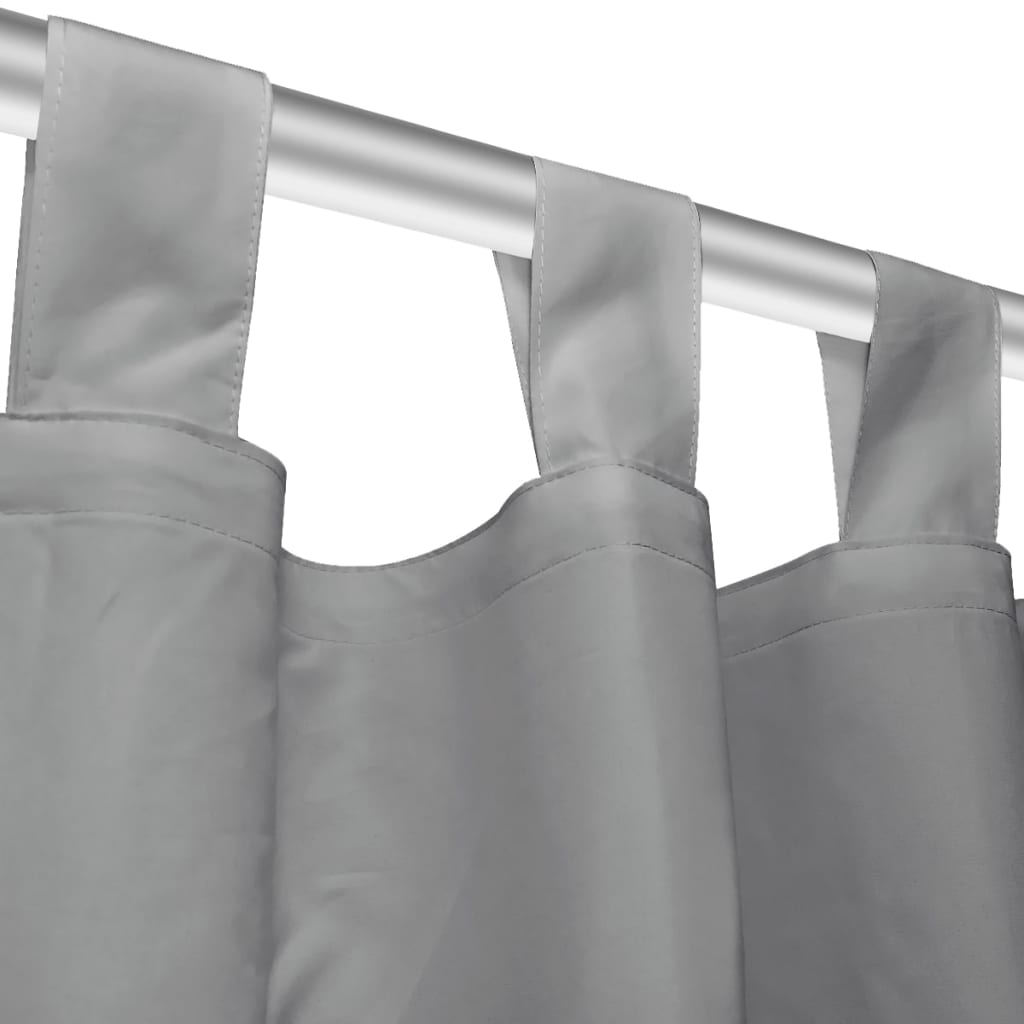 Vorhänge aus Mikro-Satin 2 Stk. mit Schlaufen 140×245 cm Grau - Pazzar.ch