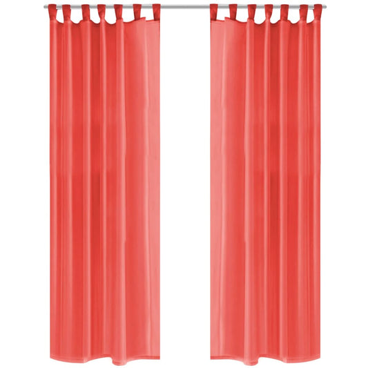 Voile-Gardinen 2 Stk. 140 x 225 cm Rot - Pazzar.ch